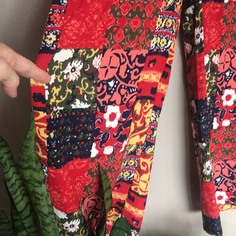 Wide leg patchwork patterned pants - Picture 2 of 2